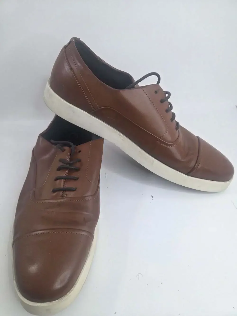 Calvin Klein Elijah Cap Toe Sneaker Brown Leather